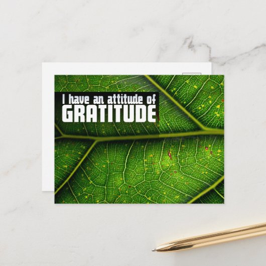 Carte Postale "Attitude de gratitude" Motivation Affirmation (Devant/Arrière en situation)