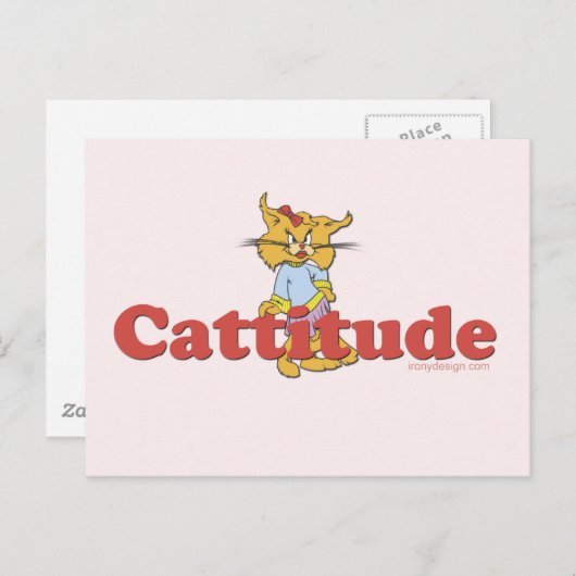 Carte Postale Attitude du chat (Devant / Derrière)