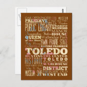 Carte Postale Attractions & Lieux célèbres de Tolède, Ohio. (Devant / Derrière)