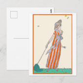 Carte Postale Attraper les papillons George Barbier La mode fran (Devant / Derrière)