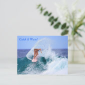 Carte Postale Attraper une vague (Debout devant)
