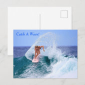 Carte Postale Attraper une vague (Devant / Derrière)