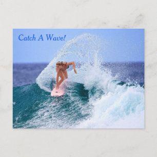 Carte Postale Attraper une vague