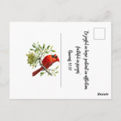 Carte Postale Attributs de Dieu Noël Oiseaux et Branches (Dos)