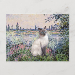 Carte Postale Au bord de la Seine - Blue Point Chat siamois