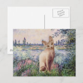 Carte Postale Au bord de la Seine - Chat Sphynx crème (Devant / Derrière)