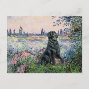 Carte Postale Au bord de la Seine - Retriever à revêtement plat