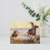 Carte Postale « Au bord de l'étang » par Charles M. Russell (Debout devant)