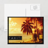 Carte postale au bord noir du soleil de Tahiti (Devant / Derrière)