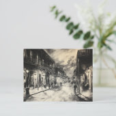 Carte postale au charbon de bois du Quartier franç (Debout devant)