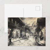 Carte postale au charbon de bois du Quartier franç (Devant / Derrière)