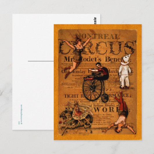 Carte Postale Au cirque (Devant / Derrière)
