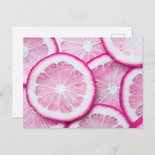 Carte postale au citron rose (Devant / Derrière)