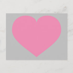 Carte postale au coeur rose