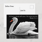 Carte postale au cygne chrétien (Devant / Derrière)