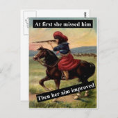 Carte Postale Au Début, Elle L'A Manqué. Puis Son Objectif S'Est (Devant / Derrière)