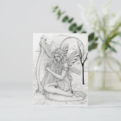 Carte Postale Au-delà du temps - fée avec harpe (Debout devant)