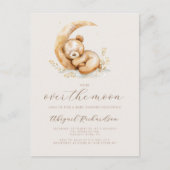 Carte Postale Au-dessus de la lune Boho Teddy Bear Baby shower n (Devant)