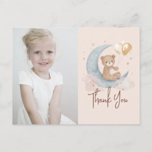 Carte Postale Au-dessus de la lune Teddy Bear Anniversaire Merci