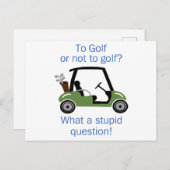 Carte Postale Au golf ou non (Devant / Derrière)