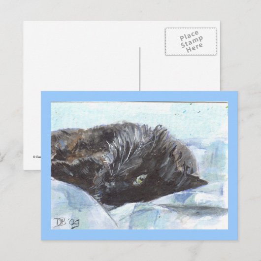 Carte Postale Au lit (Devant / Derrière)