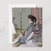 Carte Postale Au piano (Devant / Derrière)