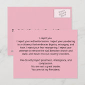 Carte postale au président Trump (Devant / Derrière)