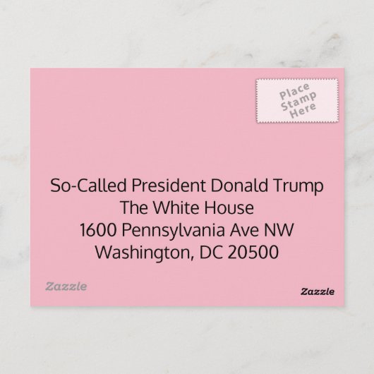 Carte postale au président Trump (Dos)
