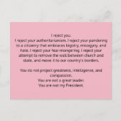 Carte postale au président Trump (Devant)