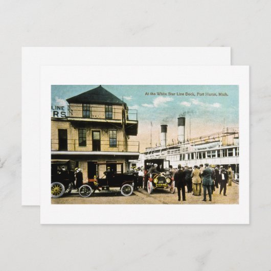 Carte Postale Au quai White Star Line, Port Huron, MI (Devant / Derrière)