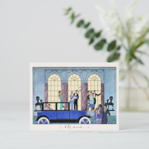 Carte Postale Au Revoir, 1920 Illustration Art déco