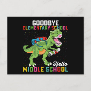 Carte Postale Au revoir Élémentaire Hello Middle School T Rex