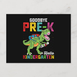 Carte Postale Au revoir Pré K Bonjour maternelle T Rex School