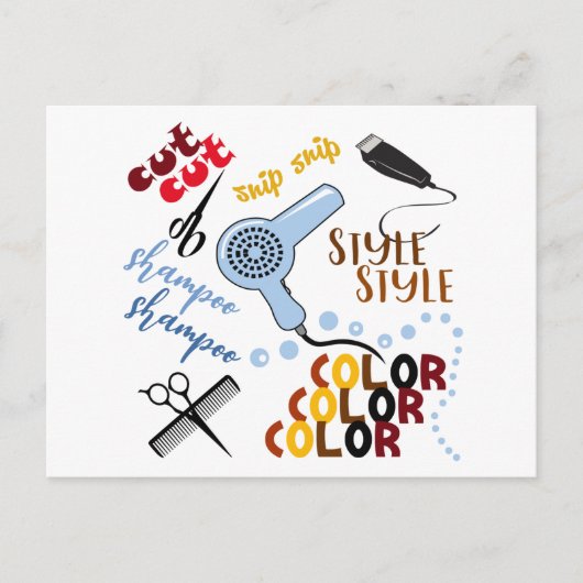 Carte Postale Au Salon De Coiffure (Devant)