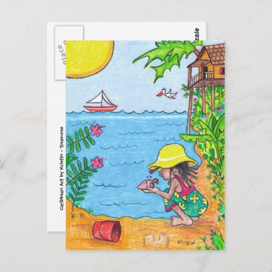 Carte postale au trésor (Devant / Derrière)