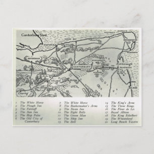 Carte Postale Auberges de Kent, Auberges près de Canterbury Cart