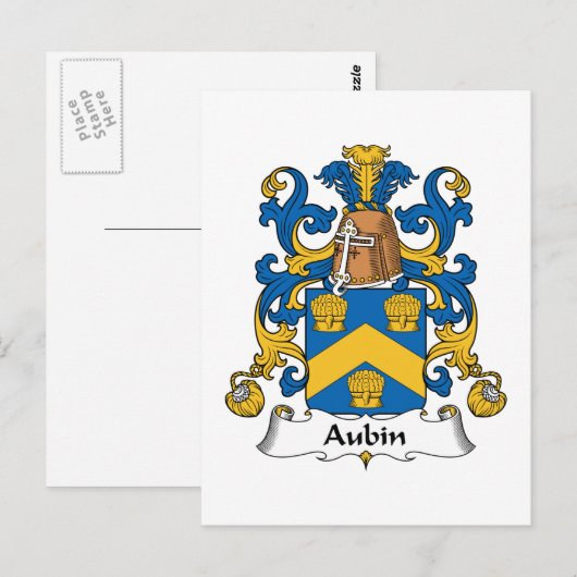 Carte Postale Aubin Family Crest (Devant / Derrière)