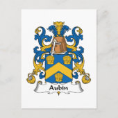 Carte Postale Aubin Family Crest (Devant)