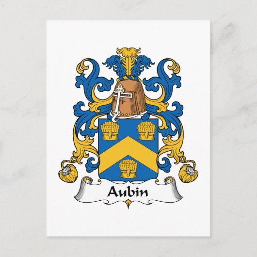 Carte Postale Aubin Family Crest (Devant)