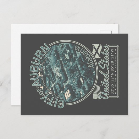 CARTE POSTALE AUBURN ALABAMA - ALABAMA CITYSCAPE OISEAUX VUE (Devant / Derrière)