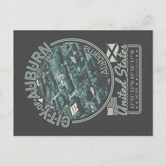 CARTE POSTALE AUBURN ALABAMA - ALABAMA CITYSCAPE OISEAUX VUE (Devant)