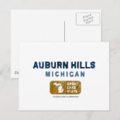 Carte Postale Auburn Hills Michigan Great Lake State (Devant / Derrière)