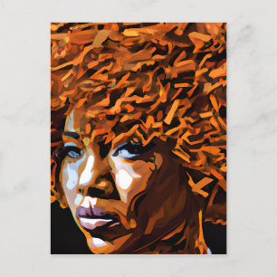 Carte Postale Auburn Queen Orange Brown Cheveux Black Melanin Af
