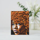 Carte Postale Auburn Queen Orange Brown Cheveux Black Melanin Af (Debout devant)