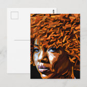 Carte Postale Auburn Queen Orange Brown Cheveux Black Melanin Af (Devant / Derrière)