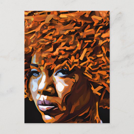 Carte Postale Auburn Queen Orange Brown Cheveux Black Melanin Af (Devant)