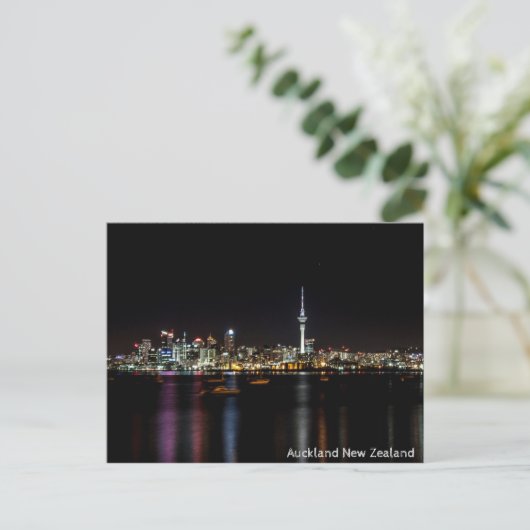 Carte Postale Auckland New Zealand Night Skyline (Debout devant)