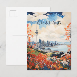 Carte Postale Auckland Nouvelle-Zélande Voyage Art Ville Esthéti