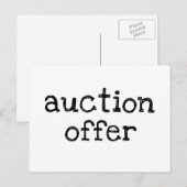 Carte Postale Auction (Devant / Derrière)