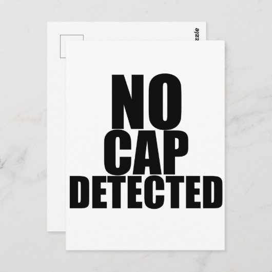 Carte Postale Aucun Casquette détecté 1 (Devant / Derrière)
